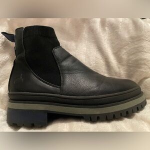 Nautica Black Leather Combat Chelsea Boot